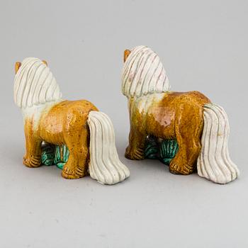 GUNNAR NYLUND, two stoneware sculptures of horses, Rörstrand, Sweden mid 20th century.