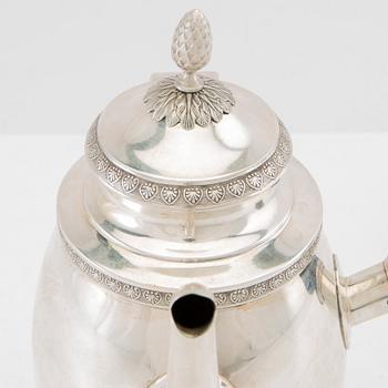 Car Fredrik Carlman kaffekanna empirestil silver Stockholm 1911.