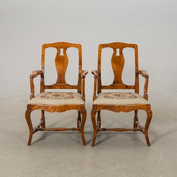 Armchairs a pair 20th century.