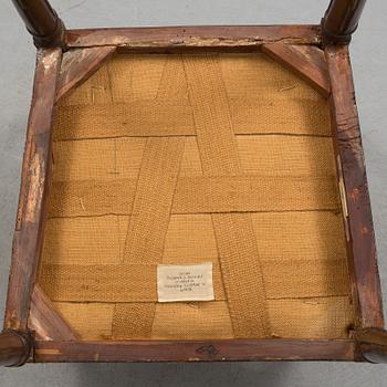 An armchair, probably Italian, 19th c, belonged to Queen Victoria, Solliden, the embroidery by King Gustav V.