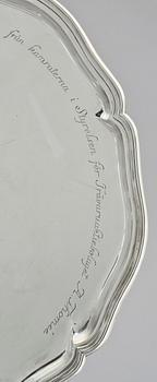 BRICKA, silver, K Andersson, Stockholm, 1927, vikt ca 1 950 g.