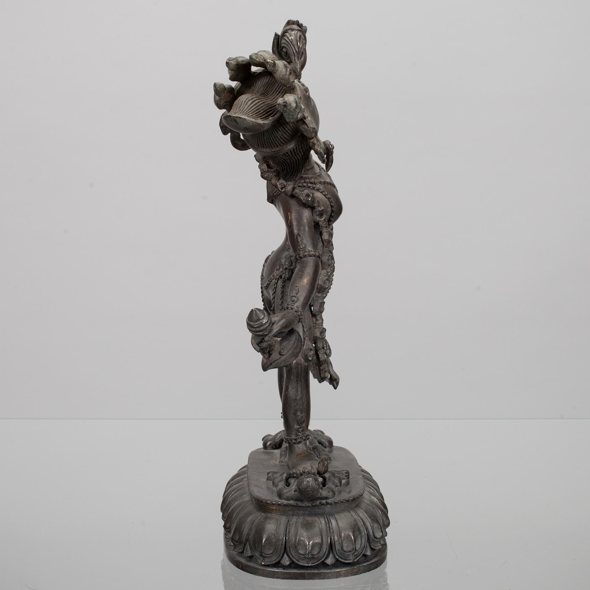 SKULPTUR, patinerad mässing, Tibet 1900-talets senare hälft.