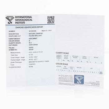 Brilliant cut diamond stud earrings, with IGI report.