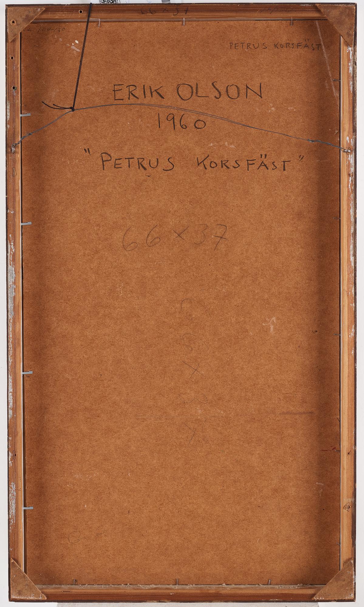 Erik Olson,  oil on canvas laid down on panel, signed and dated 1960.