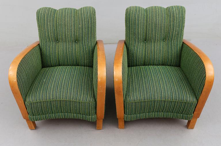 FÅTÖLJER, 1 par, 1900-talets första hälft.