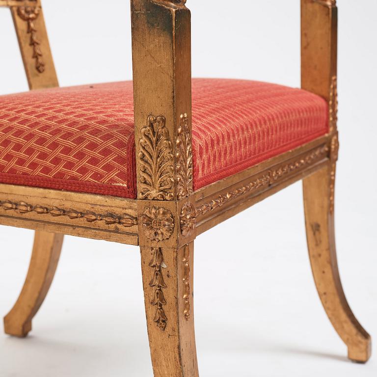 A pair of Swedish chairs in N C Salton's manner,  19th century.