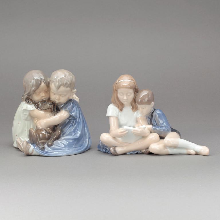 FIGURINER, 2 st, porslin, Royal Copenhagen.