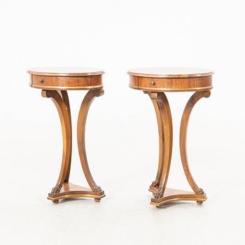 Bedside tables/Side tables, a pair, Empire style, second half of the 20th century.
