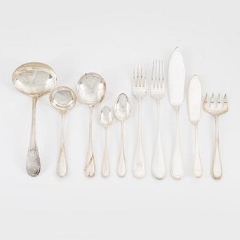 A 99-piece silver model G cutlery service, mark of W.A. Bolin, Stockholm, including 1950.