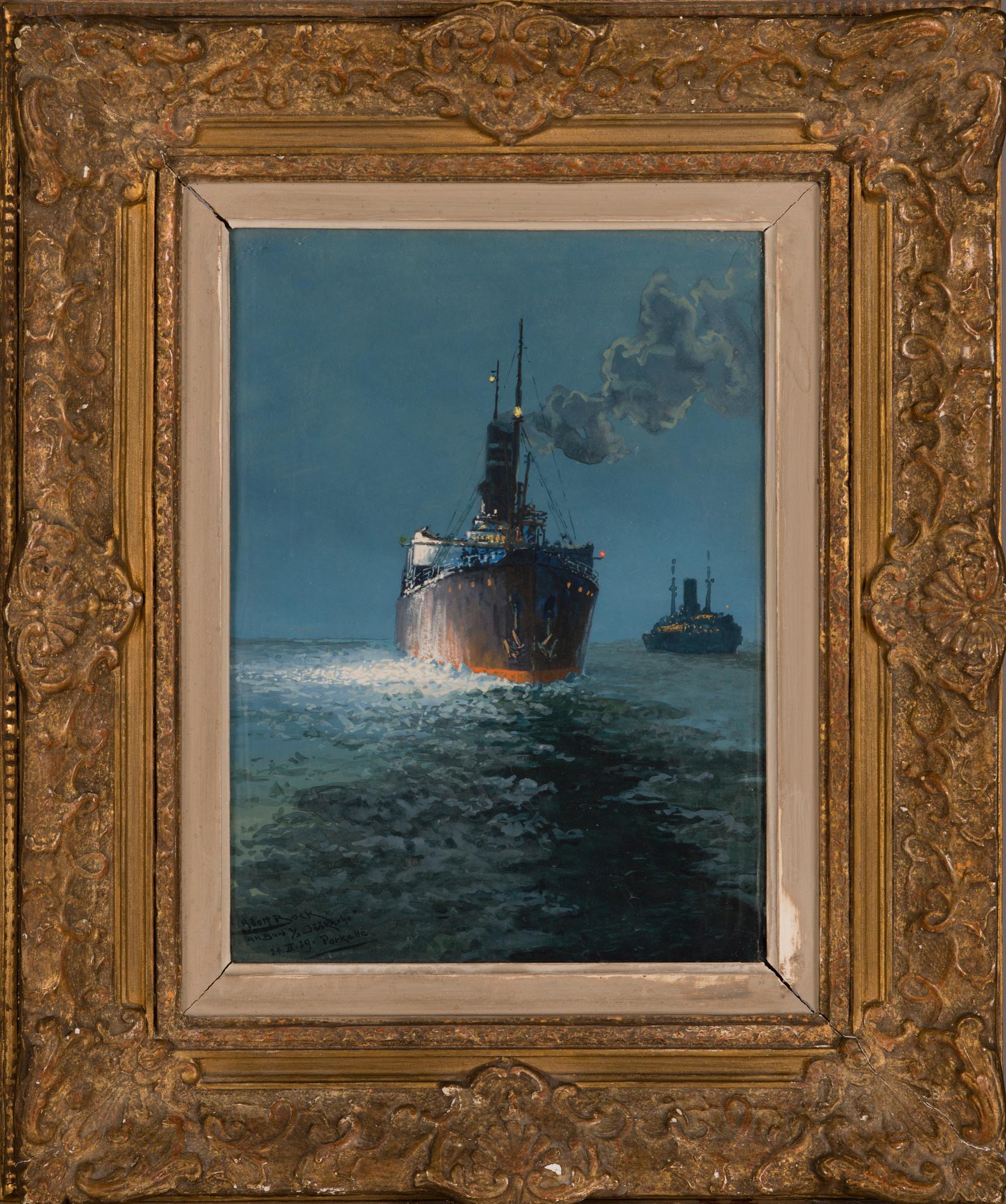 ADOLF BOCK, gouache, signed and dated 24.II. 1929.