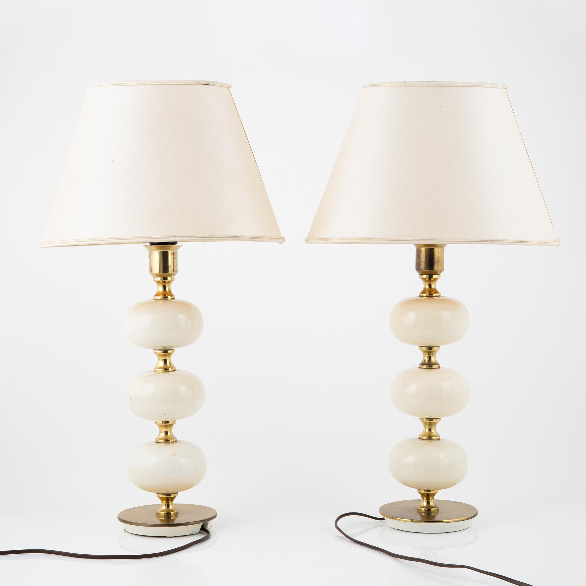 Bordslampor, ett par, Tranås Stilarmatur, 1970-tal.