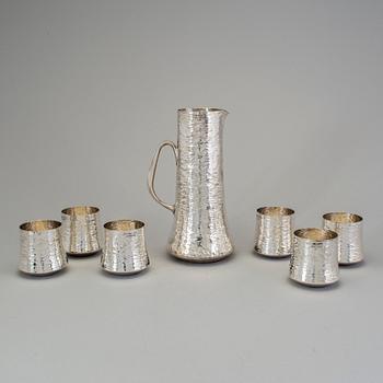 A Finish 20th century jug and beakers, mark of Tapio Wirkkala,  Kultakeskus, Tavasterhus.