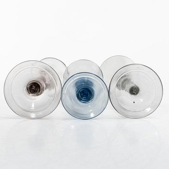 Glass, 5 pcs, 17th-18th century.