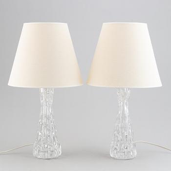 Carl Fagerlund, a pair of model "1477" table lamps for Orrefors.