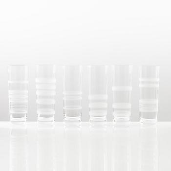 Ingegerd Råman, champagneglas, 12 st, "Slowfox", Orrefors, 1900-tales senare del.