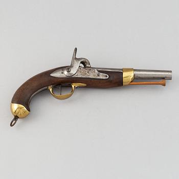 A French model 1822 pistol, converted from flintlock.