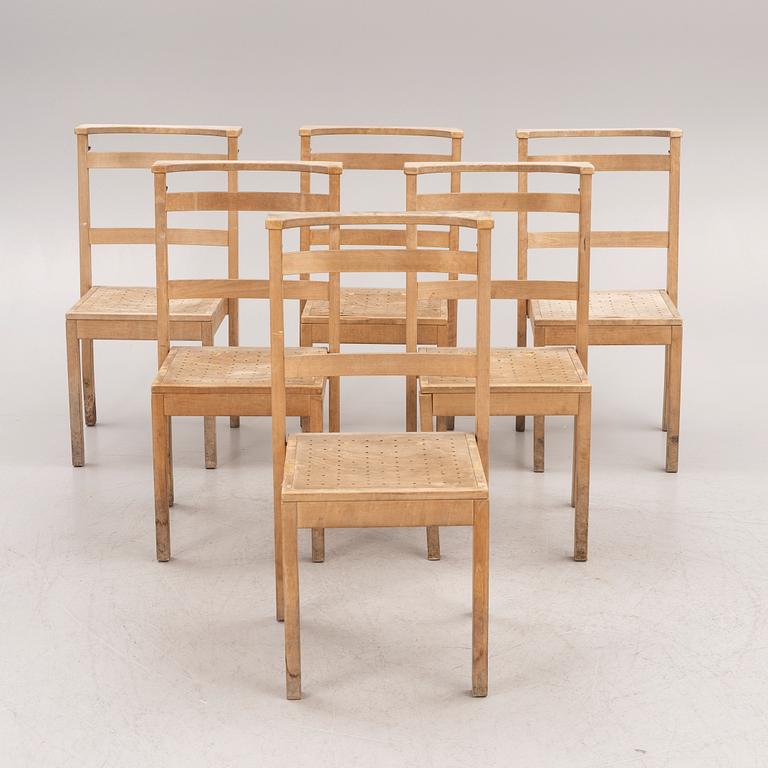 Ella Öström, a set of six chairs, for St. Thomas Church, Vällingby, 1960.