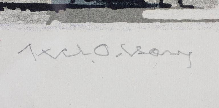 AXEL OLSSON, färglitografi, provtryck, sign.