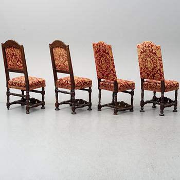 Four first half of the 18th century baroque chairs.