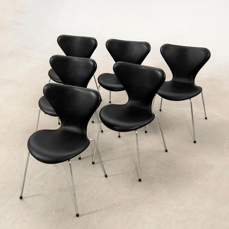 Arne Jacobsen, stolar 6 st för Fritz Hansen Danmark.