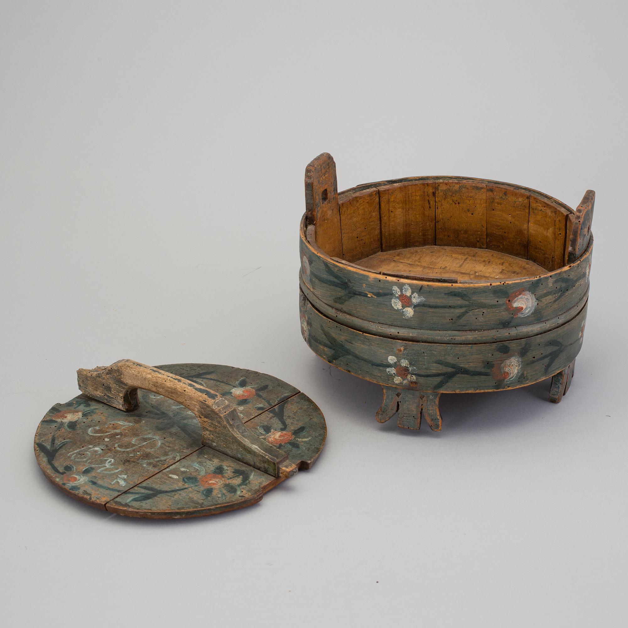 A folk art bowl, Sweden marked  PJES JPD 1800.