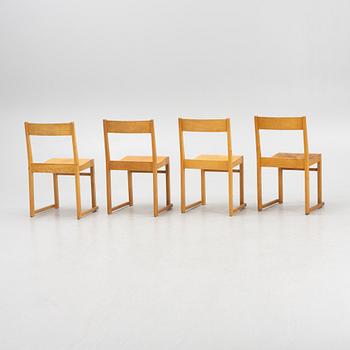 Sven Markelius, a set of four 'Orkesterstolen' chairs, mid 20th Century.