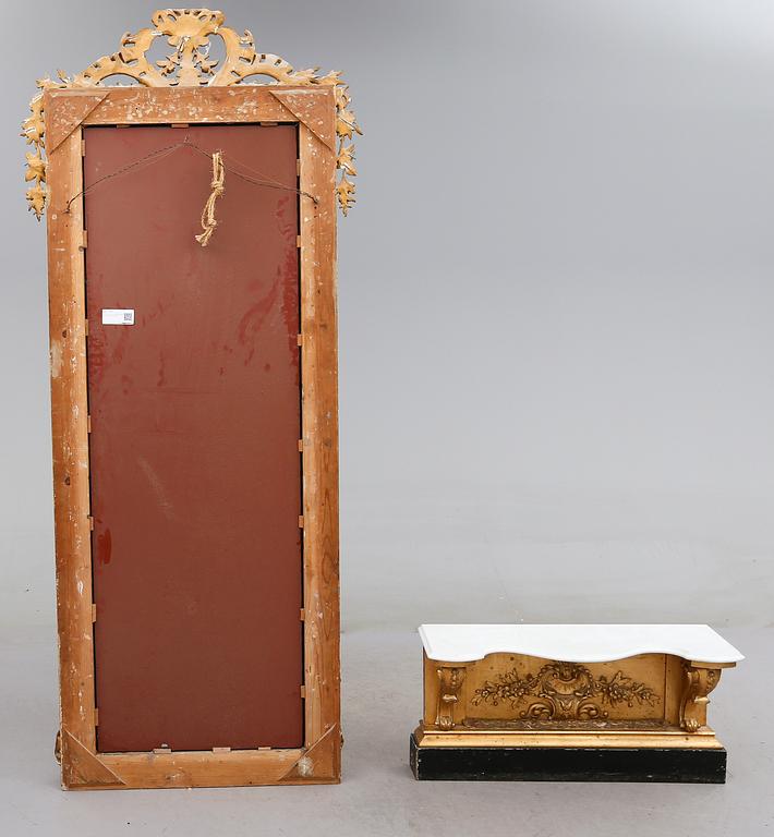 SPEGEL MED KONSOLBORD, 1800-talets andra hälft.