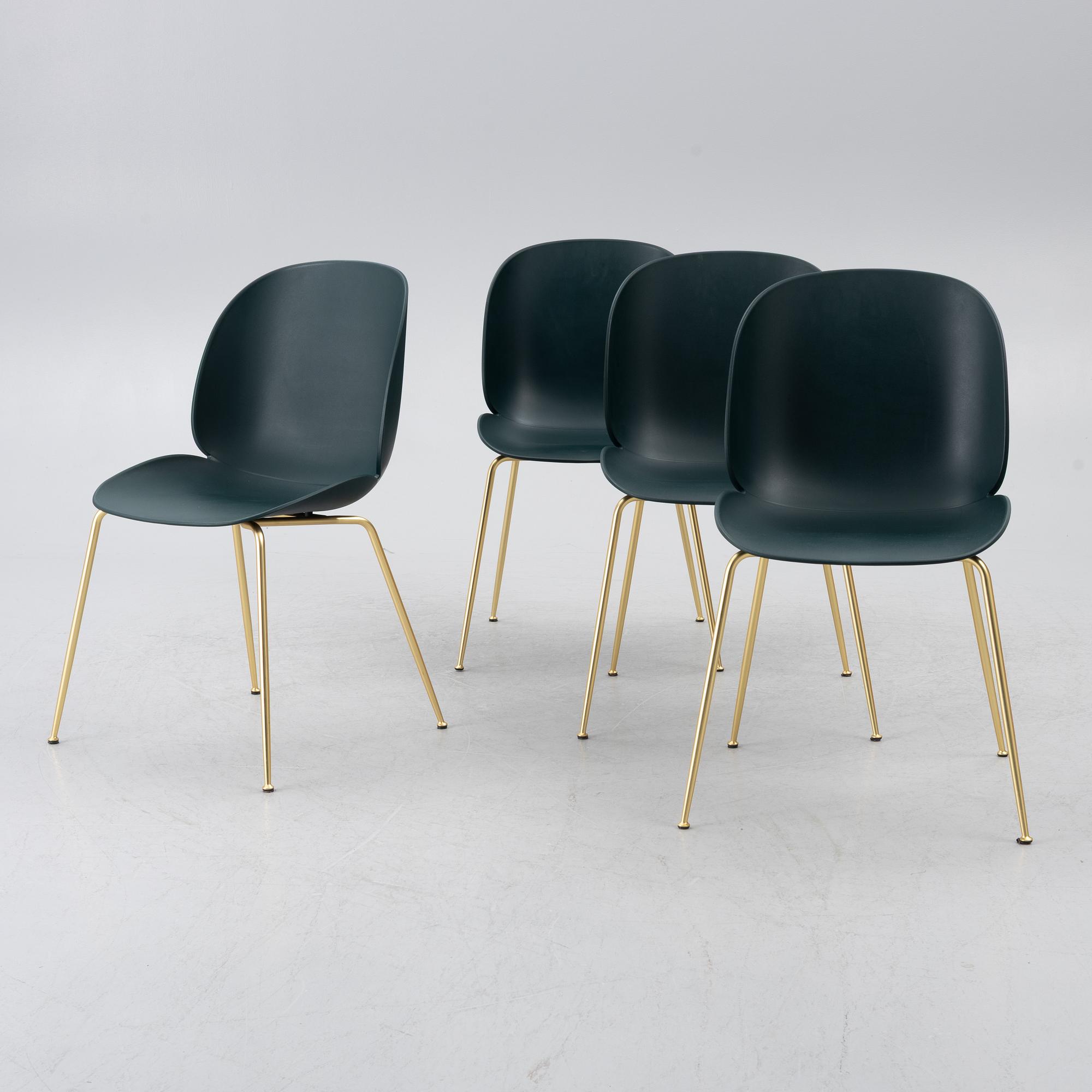 GamFratesi, stolar, 4 st "Beetle Dining Chair", Gubi, Italien, 2010/20-tal.