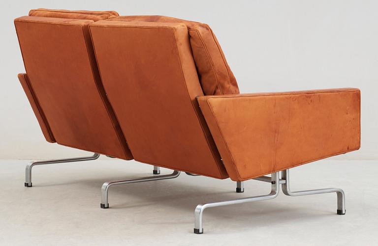 A Poul Kjaerholm brown leather 'PK-31'-2 sofa, by E Kold Christensen, Denmark.