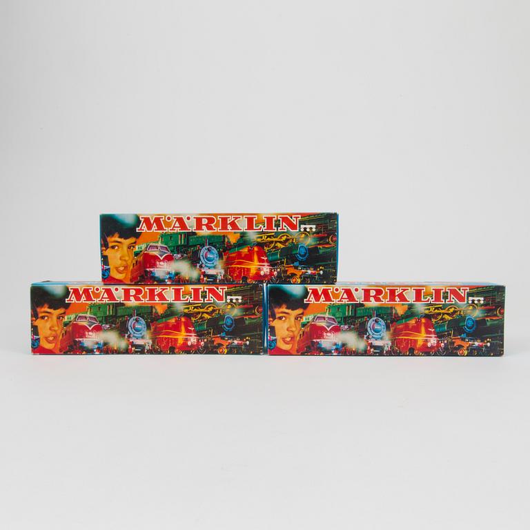 Three H0 steam locomotives by Märklin Germany 1970s.