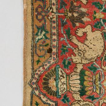 Matto, antiikki, figuraali, Täbris, Luoteis-Persia, n. 195 x 137 cm.