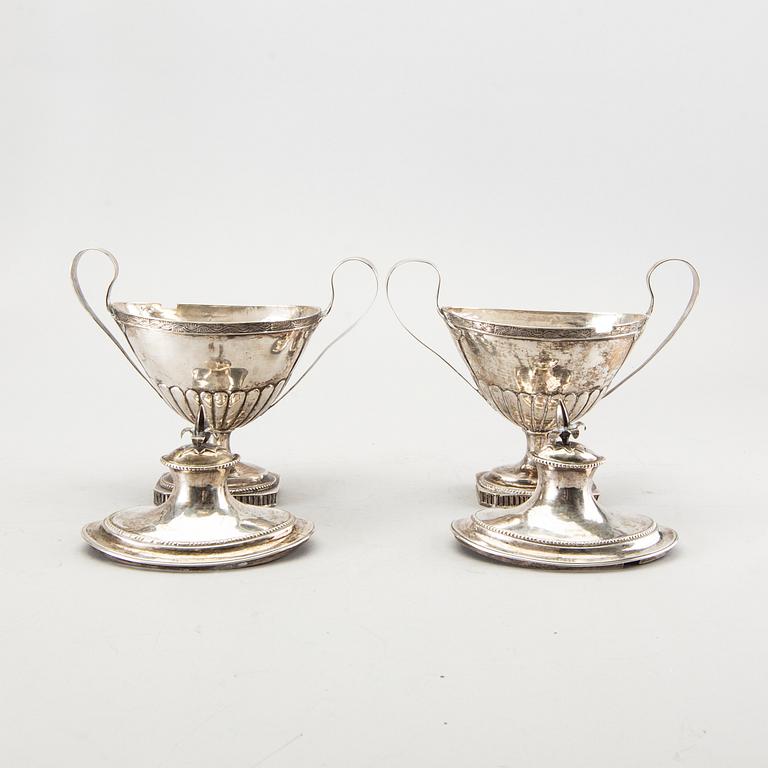 A pair of Swedish 19th century silver sugar bowls marks of Anders Johan Lignell, Sundsvall 1811.