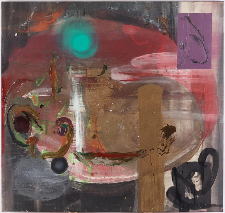 Stephen Mueller, signerad och daterad 1987 a tergo. Akryl på duk.