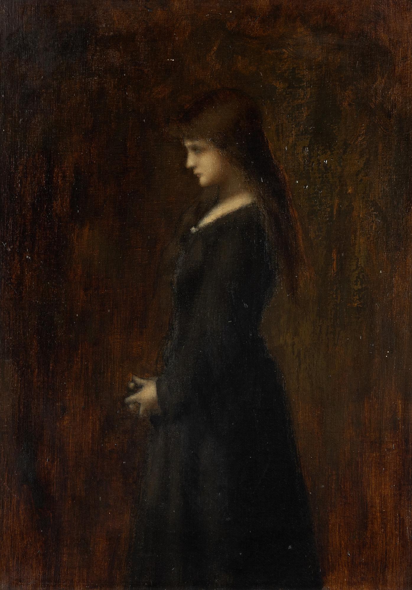 Jean Jacques Henner, tillskriven, Flicka med knäppta händer.
