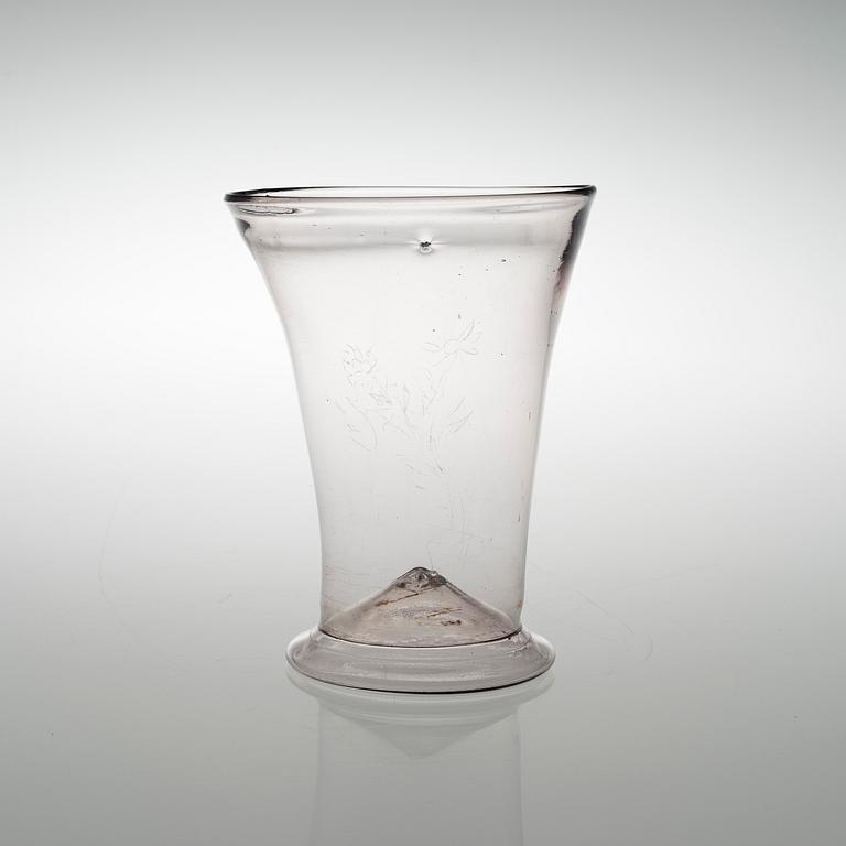 A GLASS BEAKER, late 18th century, probably Finland.
