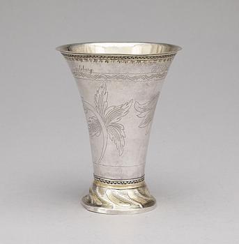 BÄGARE, silver, Olof Grubb, Hudiksvall, 1794. Vikt ca 107 g.