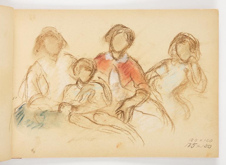 Lotte Laserstein, 3 skissblock med teckningar.