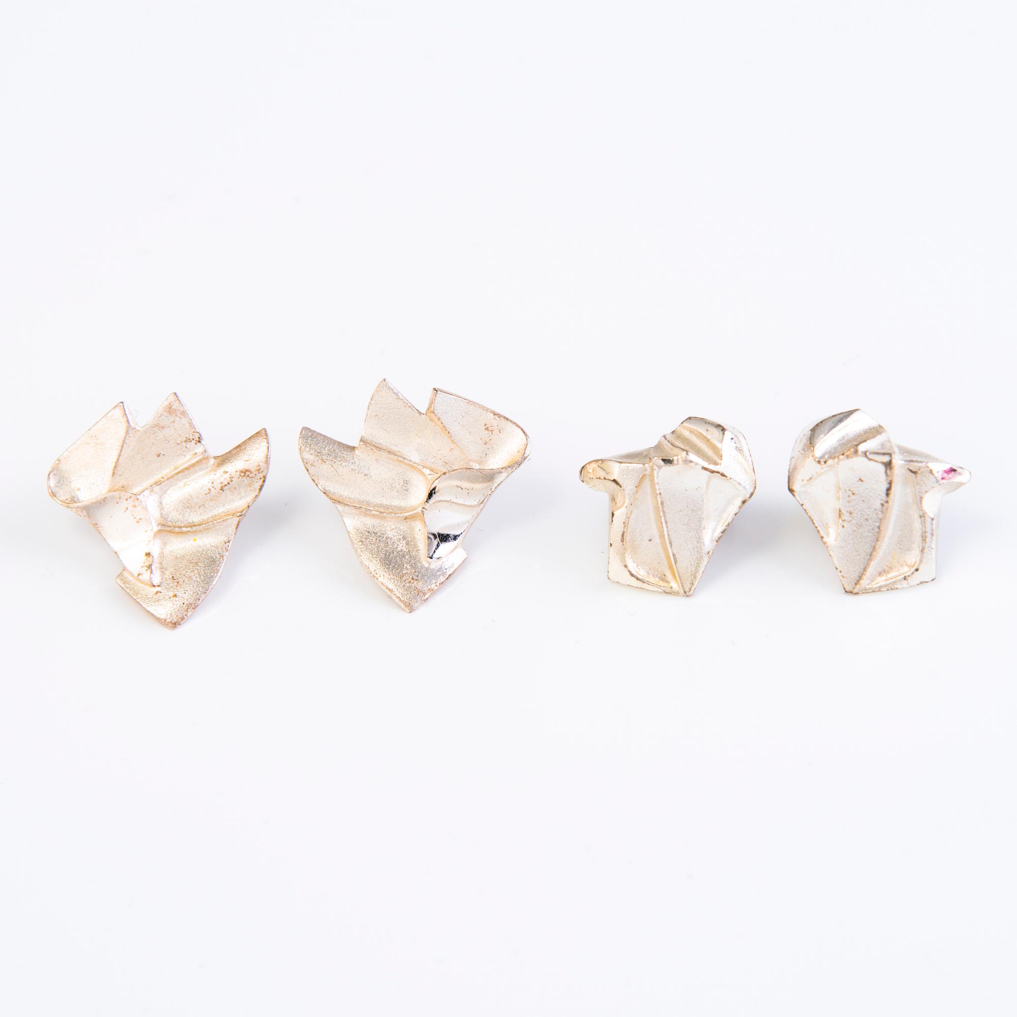 BJÖRN WECKSTRÖM, Two pairs of sterling silver earrings. Lapponia.