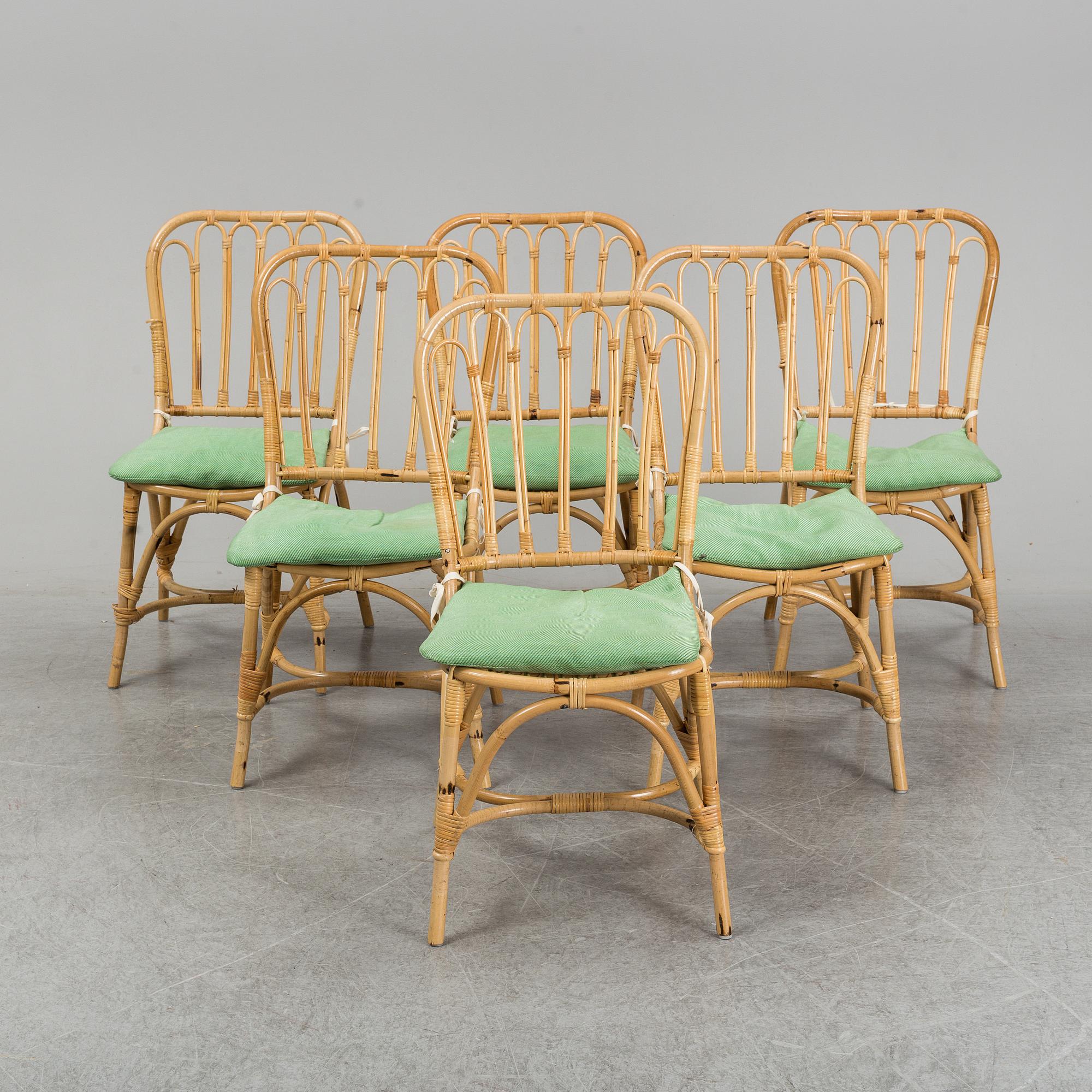 JOSEF FRANK, stolar, 6 st, "1184". Firma Svenskt Tenn.