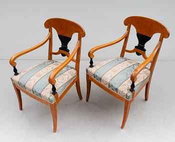 KARMSTOLAR, 1 par, Karl Johan stil, 1900-talets första hälft.