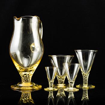 GRETA RUNEBORG, GLASSERVIS, 42 delar, Ekenäs glasbruk, 1920-30-tal.