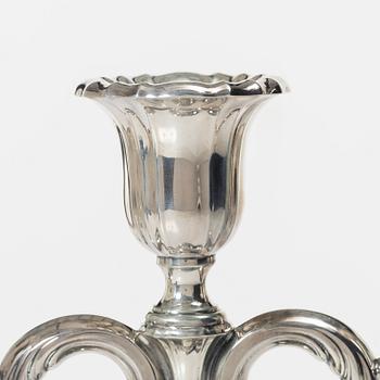 A pair of silver candelabra, Norway, mid-20th Century.