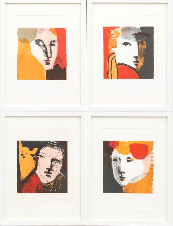 Camilla Pyk, a set of four lithographs signed and numbered.