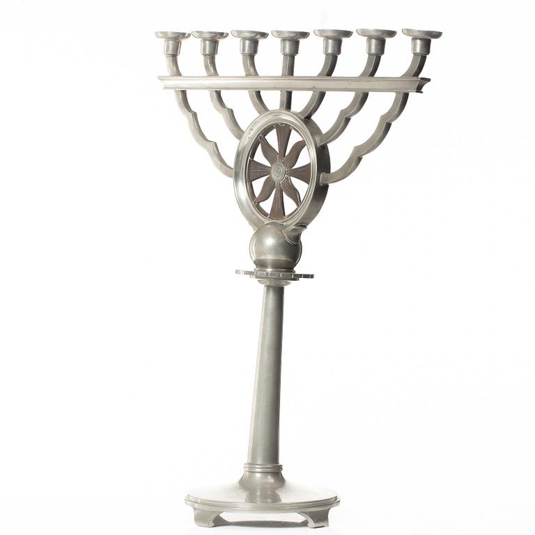 Astrid Aagesen, kandelaber, tenn, Helsingborg 1920/30-tal.