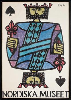 UTSTÄLLNINGSAFFISCHER för STIG LINDBERG, 2 st.