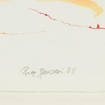 Rune Jansson, watercolour, signed and dated -88.