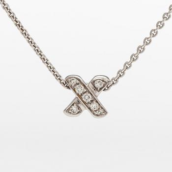Tiffany & Co, kaulakoru "Cross Stitch", 18K valkokultaa ja timantteja.
