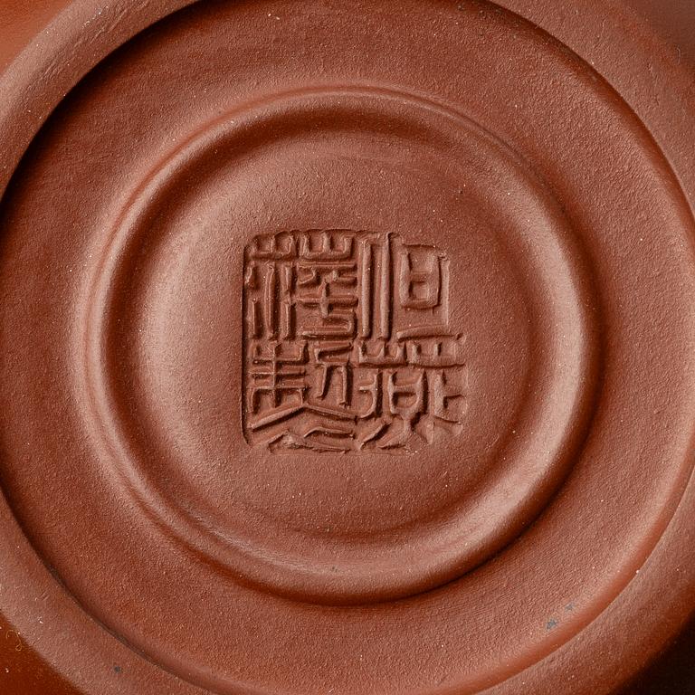 He Yanping, A polychrome yixing teapot, China, 1990s.