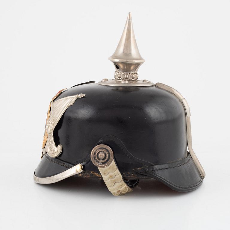 A Swedish spiked helmet, 1887 pattern.