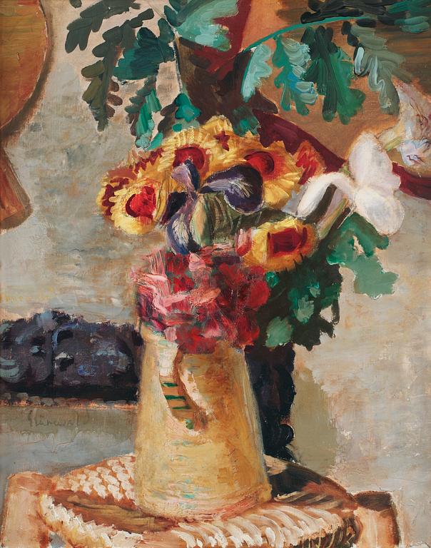 Isaac Grünewald, Still life with flowers.